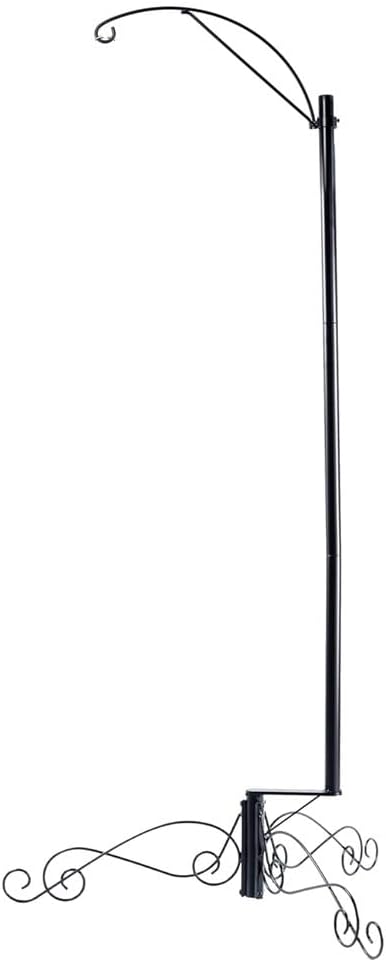 HOHIYA 61 Inch Bird Cage Stand Shepherd Hook Hanging for Hummingbird Feeder Solar Light Lantern Plant Basket Max Loading14 Lbs Black Taiwan Made