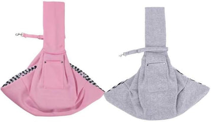 Soft Cotton Pet Sling Carrier for Cats & Small Dogs – Hands-Free Shoulder Bag, Breathable & Comfortable Tote for Outdoor Walks (Black)