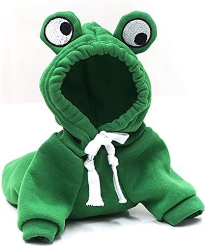 Warm Dog Winter Clothes Cute Fruit Dog Coat Hoodies Fleece Pet Dogs Costume Jacket for French Bulldog Chihuahua Ropa para Perro(Green,S)