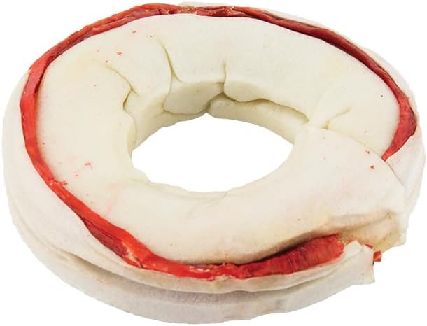 Dingo Ringo-o-o, Premium Rawhide Treats with Real Meat for Small, Medium, and Large Dogs 5-Count