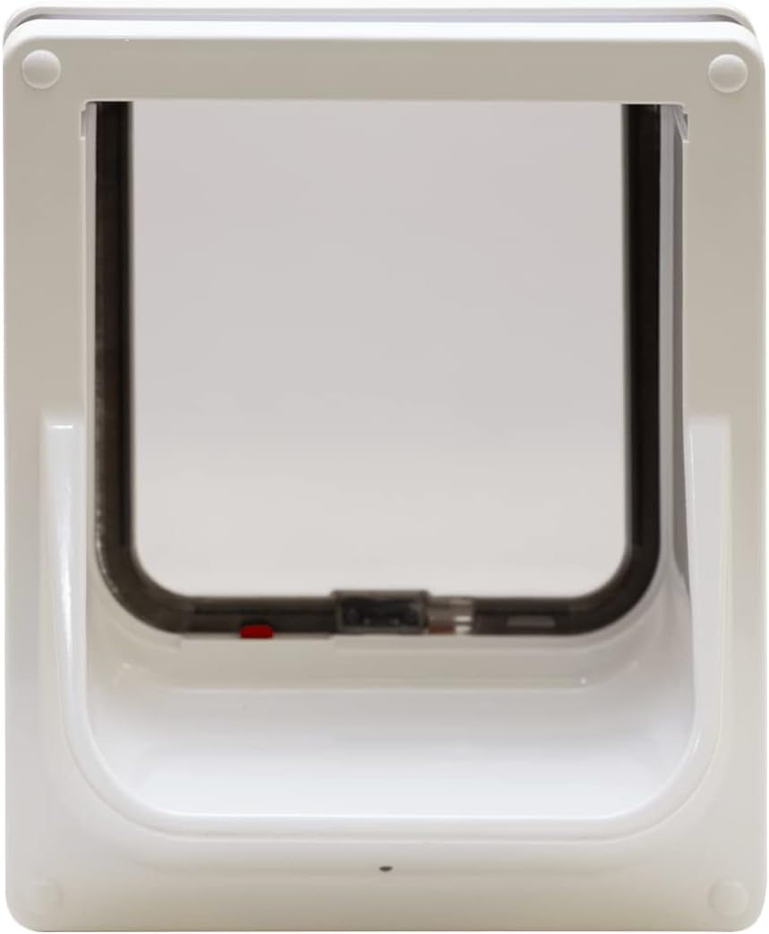 Cat Mate 4-Way-Locking Electromagnetic Cat Flap (254) - Exclusive Entry Collar Magnet Operated, for Small to Average-Sized Cats, for UPVC, Wood and Wall, White