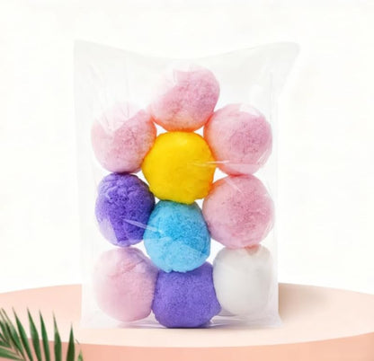 10Pcs Soft Plush Cat Ball 1.2-inch Rainbow Cat Toy, Cat Toy Plush Balls – Self-Entertainment Quiet Play Balls for Cats, Mixed Colors