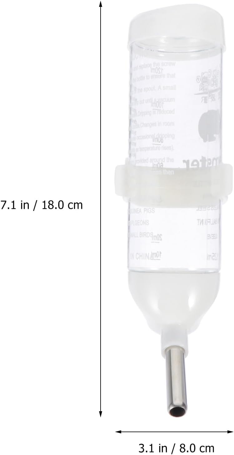 Totority Small Pet Water Bottles 4pcs 125ml Leakproof Roller Ball Drinkers for Hamsters and Puppies, Easy to Clean Nozzle, Secure Fixation, Ideal for Cages and Travel, Perfect for Small Pets