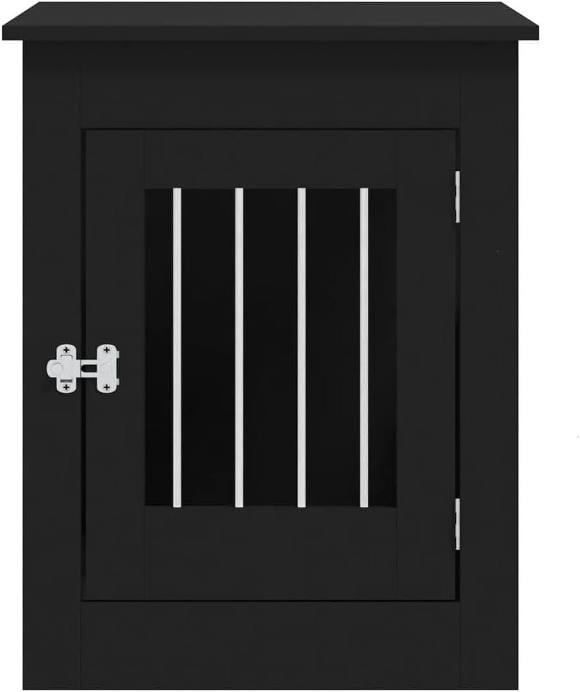 LUMILAND Stylish Dog Crate Furniture for Comfort and, 2-in-1 End Table and Cozy Kennel, Black