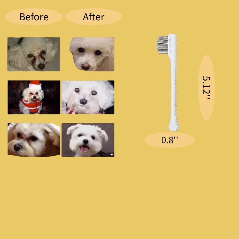 4 Pack stainless steel flea comb for cats and dogs - pet hair remover brush, grooming combs & tear stain remover for pets and owners