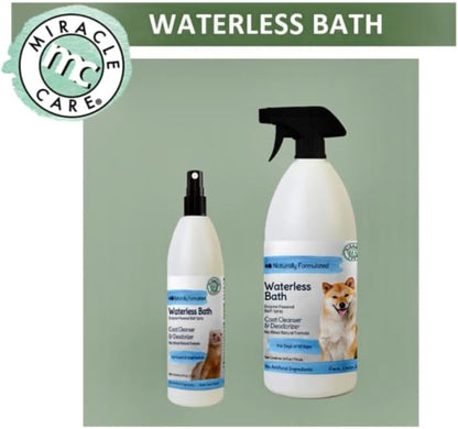 Miracle Care Waterless Bath for Ferrets and Small Animals, 8 Ounce, Coat Cleanser and Deodorizer, No Rinse, Enzyme Powered Bath Spray