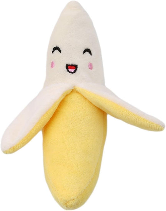 Yellow Squeeze Squeaker Puppy Dog Toys Plush Chew Toys (Banana) Dog Squeak Toys