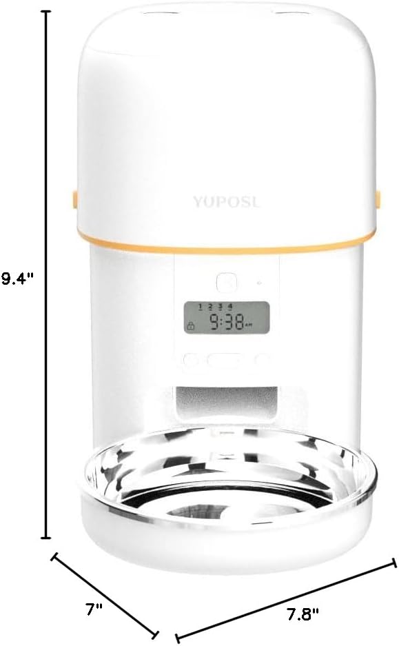 Automatic Cat Feeders - 2L Cat Food Dispenser Easy to Use, Timed Automatic Pet Feeder with Over 180-day Battery Life, 1-6 Meals Dry Food Programmable Portion Control Also for Dogs