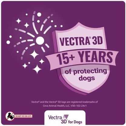 Vectra 3D for Dogs Flea, Tick & Mosquito Treatment & Prevention for Medium Dogs (21 – 55 lbs) , 6 month supply
