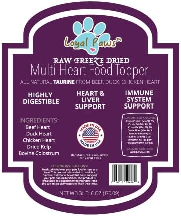 Freeze-Dried Dog Food Topper for Picky Eaters – Raw Beef, Duck & Chicken Heart Blend – High Protein, Grain-Free, Single Ingredient Meal Mixer – Kibble Enhancer – Made in USA – 6 oz