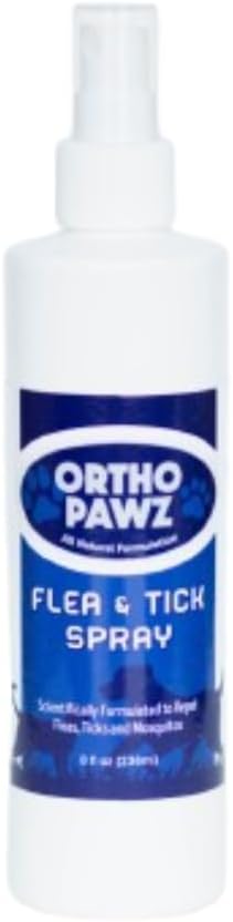 Flea & Tick Spray 8oz – All-Natural Citrus Oil Formula – Safe for Dogs, Cats, Puppies & Kittens – Protects Against Fleas, Ticks, Mosquitoes & Mites – Made in USA