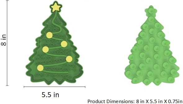 Jolly Tree Lick Mat - Holiday Slow Feeder for Pets, Green