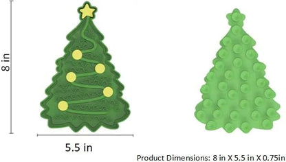 Jolly Tree Lick Mat - Holiday Slow Feeder for Pets, Green