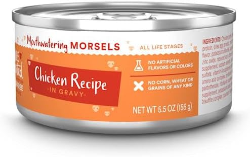 WholeHearted All Life Stages Grain-Free Chicken Recipe Morsels in Gravy Wet Cat Food, 5.5 oz., Case of 12
