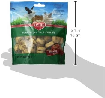 Kaytee Timothy Biscuits Baked Treat for Pet Guinea Pigs, Rabbits & Other Small Animals, Apple, 4 oz