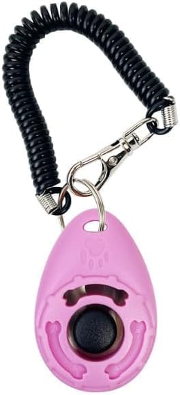 1pc Pink Clicker Easy to Use with Button Dog Training Accessories Strong and Long-Lasting,Training and Behavior Aids