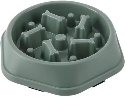 Slow Feeder Anti Gulp Easy Digestion Feeder Bowl (Light Green, Medium)