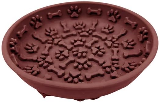 Red Silicone Dog Lick Mat Feeding Bowl, Pet Food and Water Dish