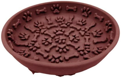 Red Silicone Dog Lick Mat Feeding Bowl, Pet Food and Water Dish