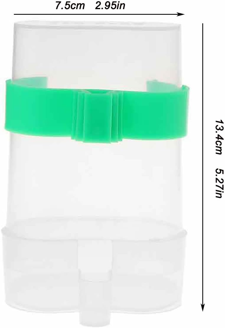 Clpoawc Bird Water Dispenser Outdoor No Mess Automatic Feeder,Parakeet Waterer for Cage,Food Container Bird Cage Accessories Hanging Outside for Lovebird Canary Finch Small Birds (2Pcs), Clear