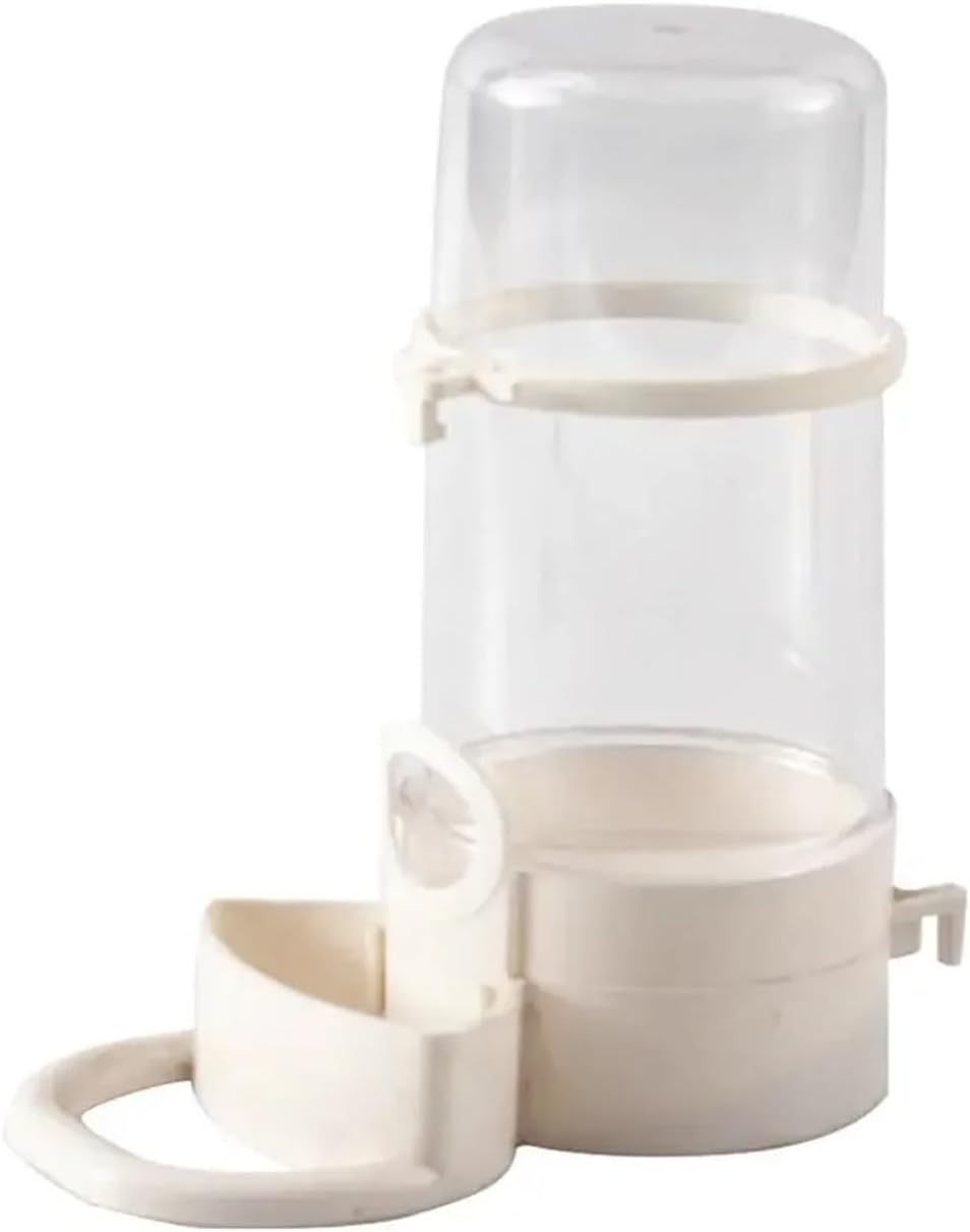 Bird Feeder, Bird Water Drinker Feeder Container Automatic Pet Birdcage Hanging Bowl Bottle Parrot Drinking Food Dispenser,for Garden(White)