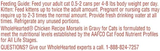 WholeHearted All Life Stages Grain-Free Chicken Recipe Morsels in Gravy Wet Cat Food, 5.5 oz., Case of 12