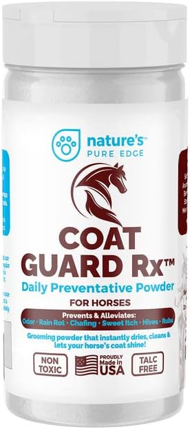 Coat Guard Rx™ Large 16 oz. Daily Preventative Powder for Horses - Coat and Skin Treatment & Dry Shampoo for Horses.