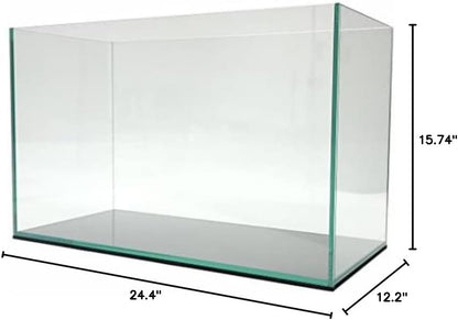 Lifegard Aquatics 20 Gallon Rimless Aquarium, Clear Glass, Ultra Clear Sealant Fish Tank, 6mm Thick with Dense Leveling Mat for Freshwater/Marine, Home or Office Decor (24.40"x12.20"x15.74")