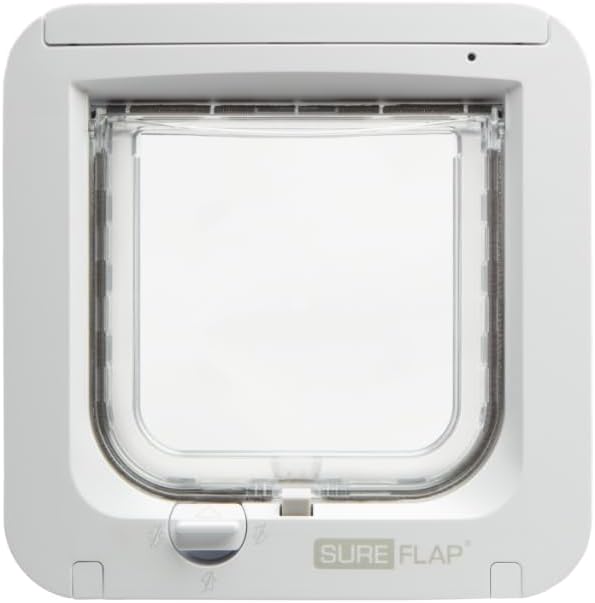 SureFlap - Sure Petcare Microchip Cat Flap, White, Scans Pet's ID on Entry, Check Your Cat's Size,Flap Opening is 4 3/4” (H) by 5 5/8” (W)