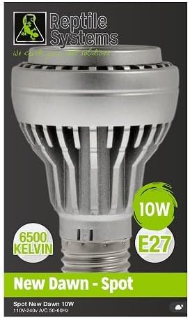 Reptile Systems New Dawn LED Spot – Focused 6500K 10w Daylight Beam for Controlled Illumination – Ideal for Terrariums & Vivariums – Compact Design, Easy to Mount
