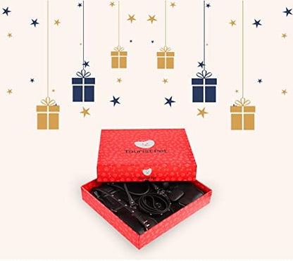 Pet Carrier Dog Cat Puppies Carrier Pet TSA Airline Approved Luxury Faux Leather Carrier Breathable Gift Box Collapsible Travel (RED)