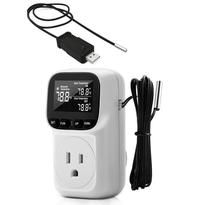 Diymore 1800W Digital Temperature Controller Plug in Thermostat Outlet Digital RV Thermostat Heating Cooling Mode Timer 15A /120V -104℉~210℉ for Incubator Thermometer Pool Thermometer