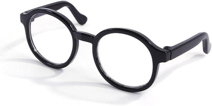 2Pcs Black Pet Dog Cute Glasses Clear Lens Retro Glasses Photo Props Transparent Cat Sun Glasses for Small Dogs Cats Cosplay Costume Dog Sunglasses