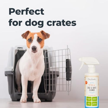 Oxyfresh Premium Crate & Cage Cleaner – Professional Dog Crate & Small Animal & Bird Cage Odor Eliminator – Quickly Cleans, Removes Poop & Deodorizes Pet Odors – Safe & Bleach Free