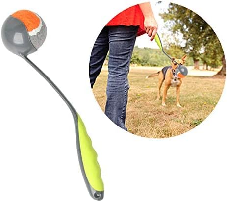 PAWISE Dog Ball Launcher for Small & Medium Dogs, 12.2" Dogs Fetch Toy with 2.3" Tennis Balll, Portable Dog Tennis Ball Thrower for Indoor & Outdoor Play, Lightweight, Durable & Hands-Free Pick-Up