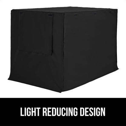 GORILLA GRIP Dog Crate Covers Compatible with Amazon Basics Dog Crates, All Sides Open, Privacy Cover Fits 24" Wire Kennel, Breathable Mesh Windows, Light Reducing Puppy Training Cage Topper, Black