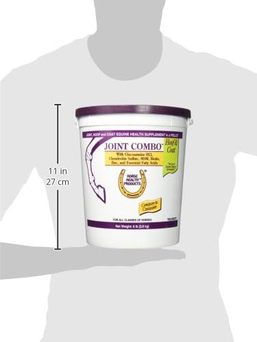 Horse Health Joint Combo Hoof & Coat, Glucosamin, Chrondroitin, Vitamin C, MSM, Biotin, Lysine, ZInc, Omega 3 and 6 Fatty Acids, 64 day supply