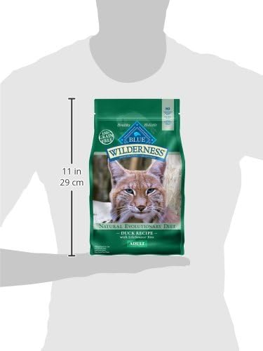 Blue Buffalo Wilderness Nature's Evolutionary Diet High-Protein, Grain-Free Natural Dry Food for Adult Cats, Duck, 5-lb. Bag