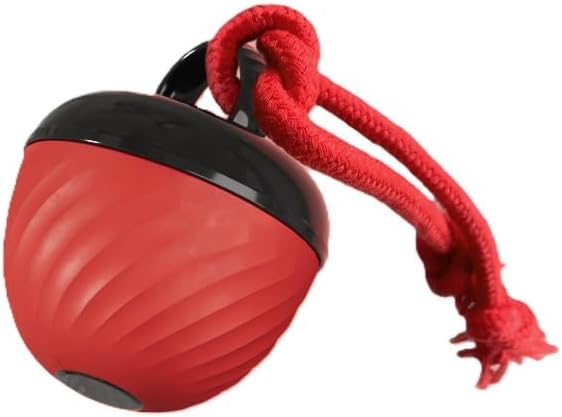Smart Interactive Pet Toy Ball with USB Charging, 3 Modes Automatic Moving Bouncing Ball with Rope for Dogs and Cats, Red
