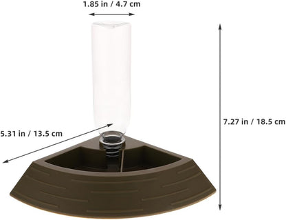 Reptile Feeding Bowl and Water Dish 2-in-1 Automatic Dispenser Small Titanium Food Dish for Turtle Frog Lizard Chameleon Terrarium Pet