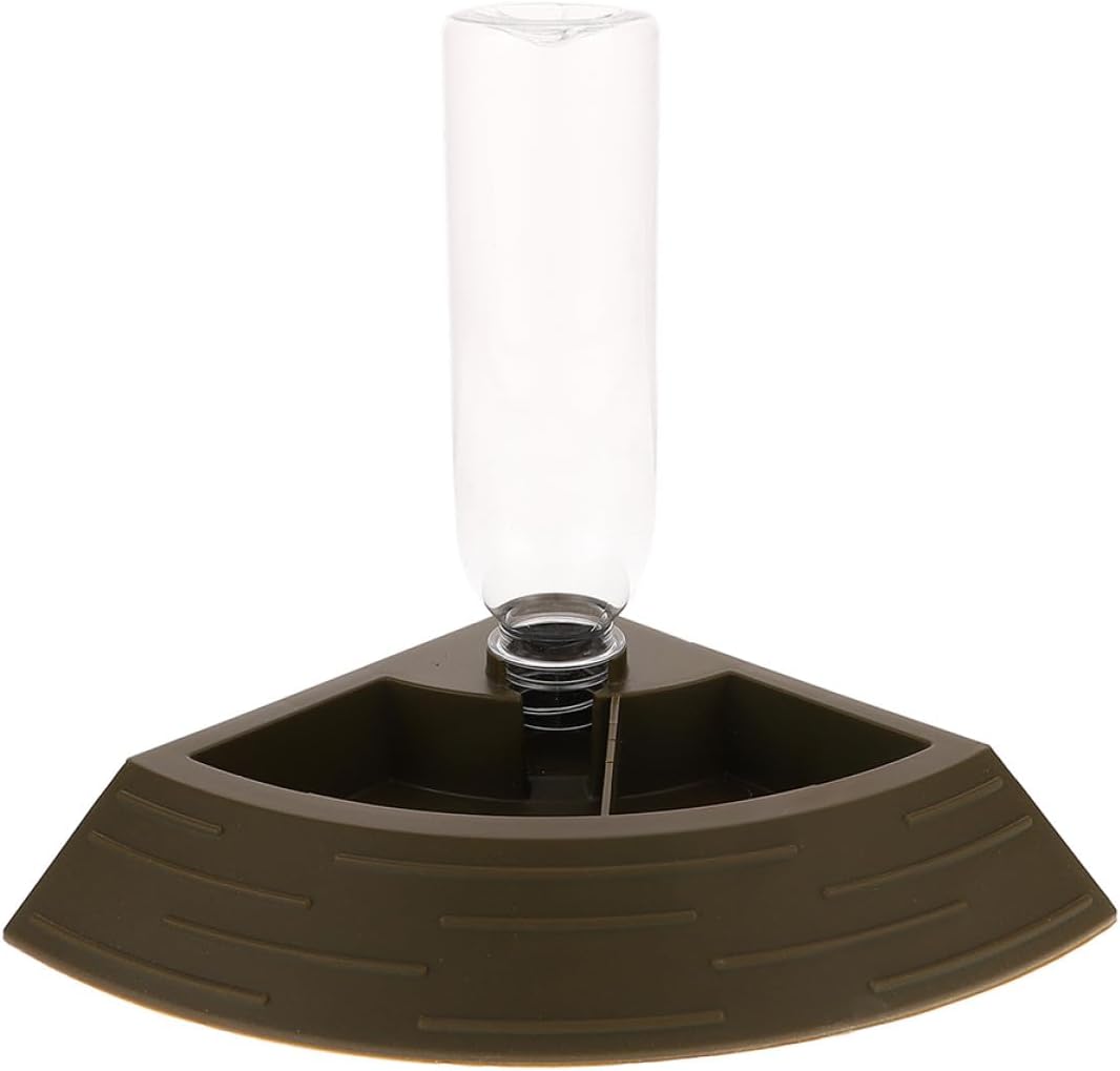 Reptile Feeding Bowl and Water Dish 2-in-1 Automatic Dispenser Small Titanium Food Dish for Turtle Frog Lizard Chameleon Terrarium Pet