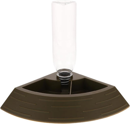 Reptile Feeding Bowl and Water Dish 2-in-1 Automatic Dispenser Small Titanium Food Dish for Turtle Frog Lizard Chameleon Terrarium Pet