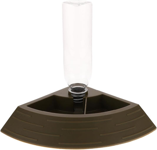 Reptile Feeding Bowl and Water Dish 2-in-1 Automatic Dispenser Small Titanium Food Dish for Turtle Frog Lizard Chameleon Terrarium Pet