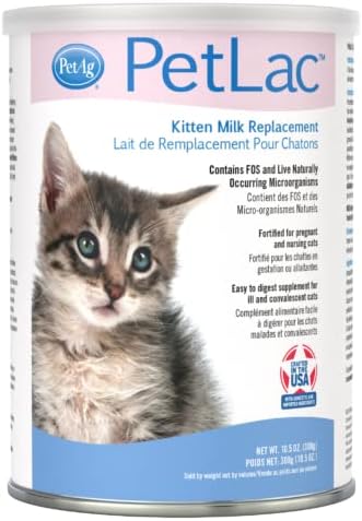 Pet-Ag PetLac Powder for Kittens - 10.5 oz - Kitten Milk Replacement Powder for Kittens Newborn to Six Weeks Old - Easy to Digest