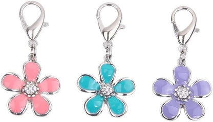 Bling Rhinestones Flower Charm Pendant Jewelry for Pet Dog Cat Puppy Necklace Collar Accessory
