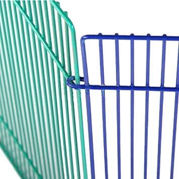 MidWest Homes for Pets Small Animal Pet Playpen/Exercise Pen, Blue and Green,1 Count (Pack of 1), Small Animal Playpen.
