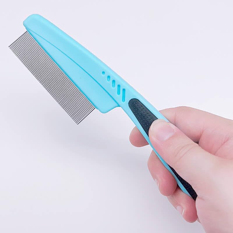Flea Comb with Rubber Handle, Flea and Tick Combs for Dogs & Cats, Dog Comb for Grooming