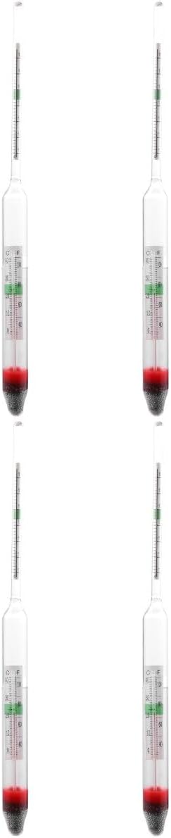 balacoo Glass Aquarium Hydrometer - 4 Pcs Fish Tank Hydrometer with Thermometer, Aquarium Glass Fish Tank Float Hydrometer(20 cm)