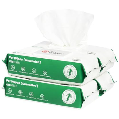 Pet Wipes for Dogs & Cats – Limited-Time Offer, Extra Large (8"x9") & Thick Grooming Wipes, Unscented, Alcohol-Free, Ultra-Strong & Gentle, 400 Count