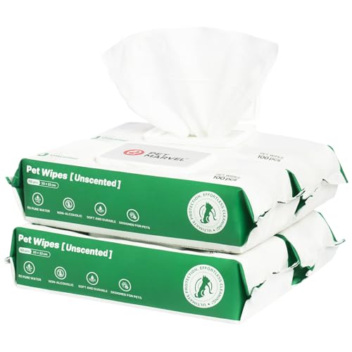 Pet Wipes for Dogs & Cats – Limited-Time Offer, Extra Large (8"x9") & Thick Grooming Wipes, Unscented, Alcohol-Free, Ultra-Strong & Gentle, 400 Count
